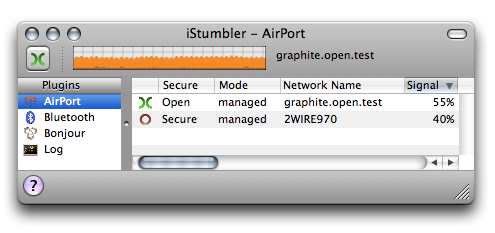 istumbler find unencrypted networks mac wifi