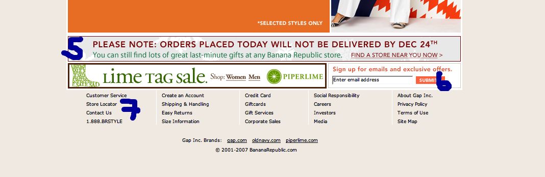 Banana Republic website sucks bad branding