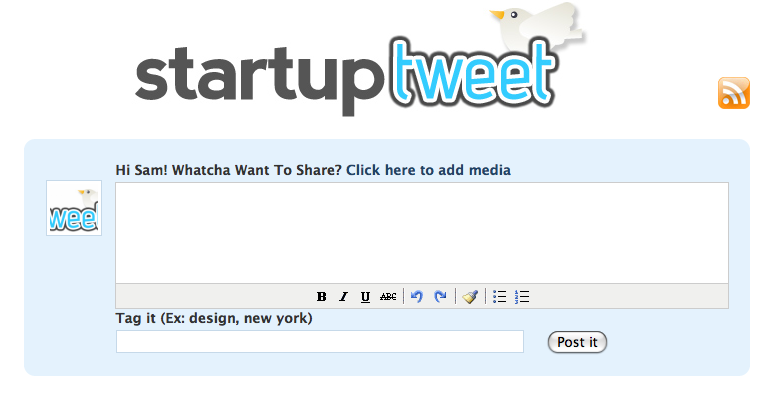 startuptweet-screen-shot